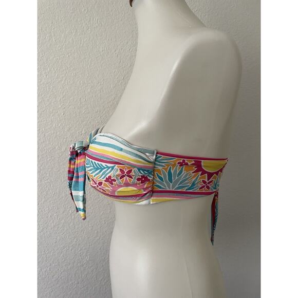 Kenny Flowers Swim Bikini Top Strapless Mayakoba Multicolor Swimwear - Picture 4 of 7